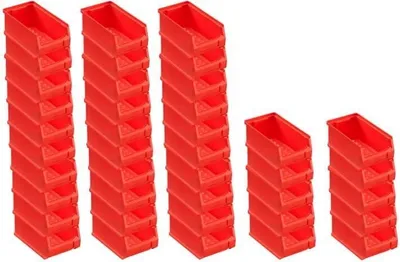 Produktbild von SuperSparSet 40x Rote Sichtlagerbox 2.0 | HxBxT 7,5x10x17,5cm | 0,8 Liter | Sichtlagerbehälter, Sichtlagerkasten, Sichtlagerkastensortiment, Sortierbehälter