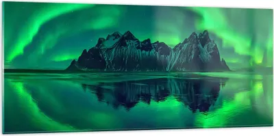 Produktbild von Bilder auf glas - Berg Gletscher Wasser - 120x50cm - Glasbilder - Wandbilder - Kunstdruck - zum Aufhängen bereit - Wanddekoration aus Glas - Glas Bilder - Wandbild auf Glas - GAB120x50-4012