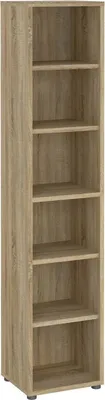 Produktbild von Bücherregal Pabuk, Büroregal, Mobiler Buchhalter, Bücherbrett, 47x40 h222 cm, Eiche