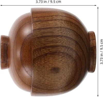 Produktbild von Japanische Misosuppenschale aus Holz mit Deckel für Suppen, Reis und Soßen