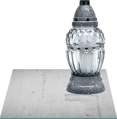 Zdjęcie produktu dla SZKLANA PODSTAWKA POD ZNICZE Z DEDYKACJĄ 40x40cm Beton 192h
