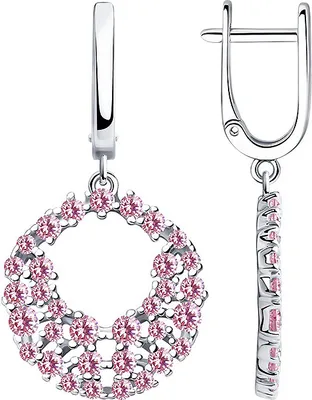 Produktbild von Sokolov Ohrhänger aus 925 Silber mit rosa Zirkonia, Sterlingsilber Ohrringe für Damen