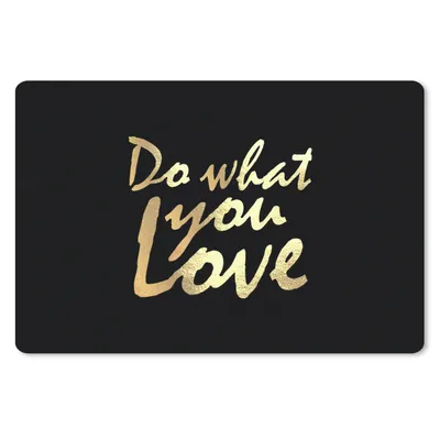 Produktbild von MuchoWow® Schreibtischunterlage Zitat - Liebe - Schwarz - Gold 60x40 cm - XXL Mauspad - Großes Mauspad