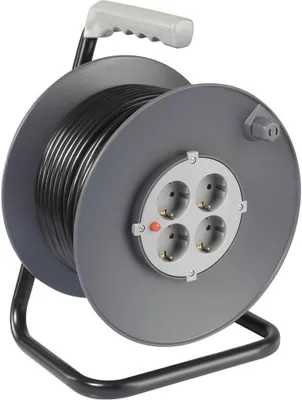 Produktbild von Sygonix SY-5655926 Kabeltrommel 25 m Schwarz Schutzkontakt-Stecker