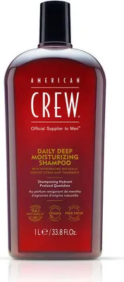 Produktbild von American Crew Daily Deep Moisturizing, 1000 ml, Shampoo, Männer, trockenes Haar, normales Haar, Alle Farben, Feuchtigkeitsspendend, Weichmachend