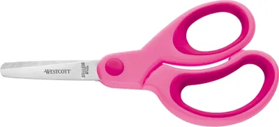 Zdjęcie produktu dla WESTCOTT E-20580 00 Nożyczki dla dzieci Plastikowy uchwyt Softgrip w kolorze różowym asymetryczny okrągły 13cm/5