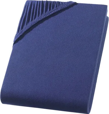 Produktbild von Jersey Split Topper Spannbettlaken für geteilte Topper Marine / Dunkel Blau180x200 - 200x200 cm