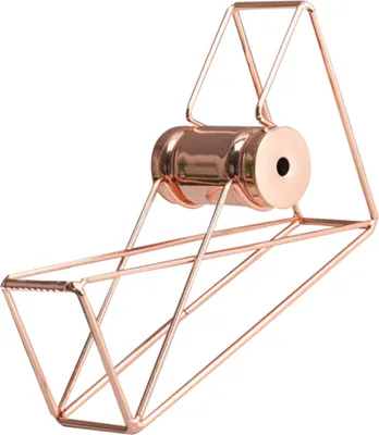 Image de Metal Hollow Adh?sif Distributeur de ruban adhésif Élégant bureau en or rose pour les salles de classe (Rose)