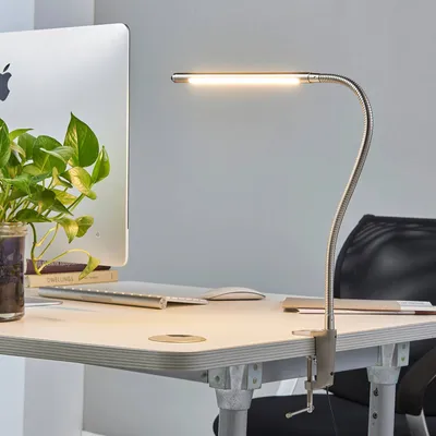 Produktbild von Lindby - Modern Design SchreibTischleuchte I Tischlampe I Lampe I Leuchte Aluminium mit Klemme inkl. LED - Lionard I Wohnzimmer I Schlafzimmer - Stahl Länglich - I (nicht austauschbare) LED