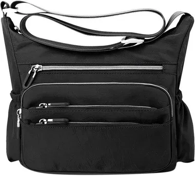 Produktbild von Wasserfeste Schultertas für Damen mit mehreren Taschen, ideal für den Alltagsgebrauch.