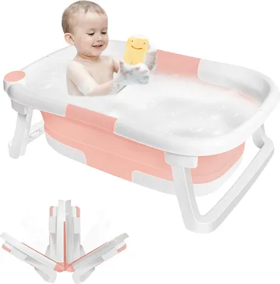Produktbild von Baby Badewanne Faltbare Babybadewanne,Rutschfeste Badebecken Duschwanne für Babys 63x43x20cm
