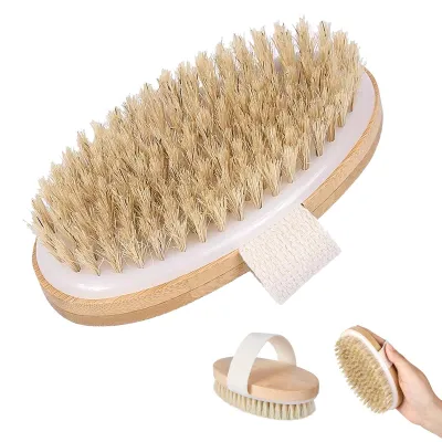 Produktbild von Trockenbürste, Körperbürste, Massagebürste, Duschbürste, Körperbürste zur Entfernung abgestorbener Hautzellen, verbessert die Lymphfunktion und reduziert Cellulite, ideal für Hautpeeling und Massage.