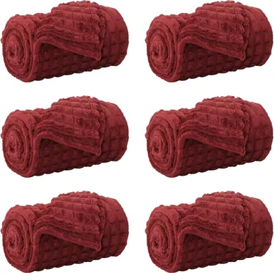 Produktbild von vidaXL Wohndecken 6 pcs Bordeauxrot 200 x 150 cm Fleece