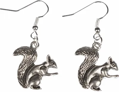 Produktbild von Eichhörnchen Ohrringe Miniblings Hänger Grauhörnchen Kinder Ostern silber