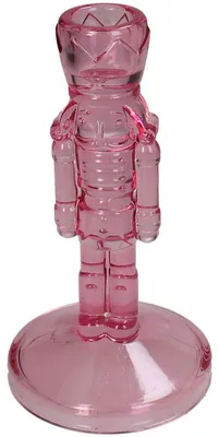 Produktbild von Kerzenhalter Nussknacker - Rosa - 8,5 x 8,5 x 16 cm
