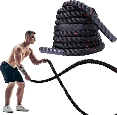 Produktbild von Schweres Trainingsseil 38 mm, Fitnessseil für Fitnessstudio, Krafttraining, Kräftigung, 9 m/12 m Länge