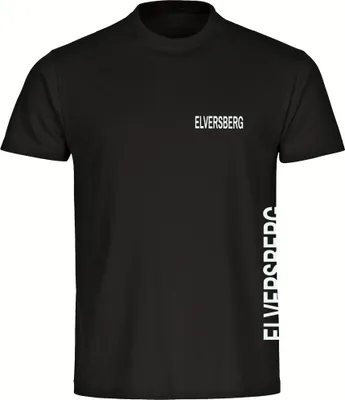 Produktbild von multifanshop Herren T-Shirt - Elversberg - Brust & Seite, schwarz, Größe XL