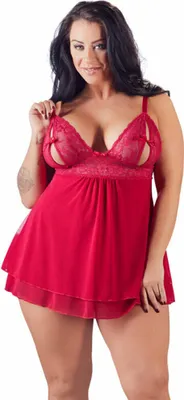 Obrázok produktu pre Cottelli Collection - Babydoll s rozparkom a čipkovanými košíčkami