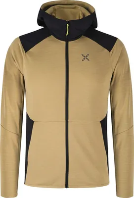 Produktbild von Montura Timeless Mix Hooded Maglia (MMAP61X) - Herren Fleece-Hoodie, Farbe:036202-DESERT BEIGE/SUNNY LIME, Größe:M