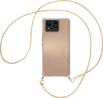 Produktbild von Handykette Backcover-Schutzhülle mit Band (Metall goldfarben) für Asus Zenfone 11 Ultra - goldfarbene Snake-Kette