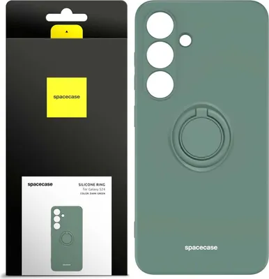 Immagine prodotto di Custodia in silicone SPACECASE Custodia ad anello in silicone per Galaxy S24 verde