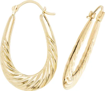 Image de Boucles d'Oreilles Créoles Femme Or 375/1000 - 25mm*17mm; TRS26320