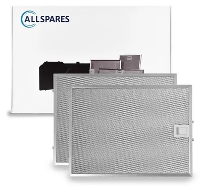 Produktbild von AllSpares Metallfilter (x2) für Dunstabzugshauben geeignet für Bosch, Constructa, Neff, Siemens  703451, 00703451  (358x265x7mm)