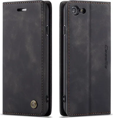 Produktbild von iPhone 6s Plus Hülle, LaimTop Retro Kunstledertasche TPU Innere, Kartenfächer, Magnetverschluss, Klapphülle mit Standfunktion Schutzhülle für iPhone 6 Plus / 6s Plus Schwarz