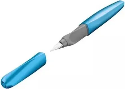 Zdjęcie produktu dla Pelikan vulpen Twist, lichtblauw, Niebieski, System napełniania nabojem, Niebieski, Stal, Średni, Oburęczny