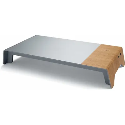 Produktbild von SIGEL SA405 Monitorständer smartstyle - 52 x 8 x 25 cm, Acryl metallic, USB + Induktionsladegerät