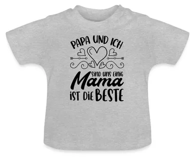 Produktbild von Spreadshirt Geschenk Mutter | Mama Ist Die Beste Baby Bio-T-Shirt mit Rundhals, 3-6 Monate, Grau meliert