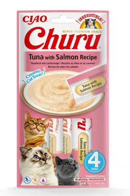 Zdjęcie produktu dla Przysmak dla kota INABA CHURU Tuńczyk z łososiem 4x14g