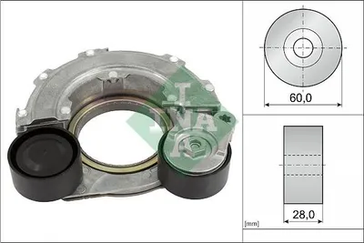 Produktbild von INA 534 0796 10 Riemenspanner Keilrippenriemen für HYUNDAI Kona (OS) Ø60mm Rolle