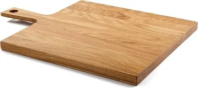 Obrázek produktu pro Dřevěná krájecí prkénko Famanu, velká velikost, dubové dřevo, 45 x 33 cm - Ručně vyrobené, antibakteriální