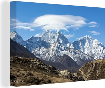 Obrázek produktu pro OneMillionCanvasses® - Obraz na plátně - 140x90 cm, Himálaj hory v Nepálu, nástěnné umění tisk nástěnné dekorace - fotografie na plátně - malba na dřevěném rámu