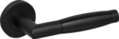 Produktbild von Lavuzo Türgriff Ascoli Schwarz mit runder Rosette - Pro Set