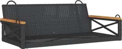 Produktbild von Hängebank Schwarz 109x62x40 cm Poly Rattan