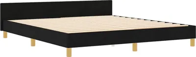 Produktbild von vidaXL Bettgestell mit Kopfteil Schwarz 180 x 200 cm Stoff