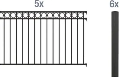 Zdjęcie produktu dla Alberts 509460 Kompletny zestaw ogrodzeniowy Circle, do zabetonowania, antracyt, wysokość 100 cm, długość 10 m