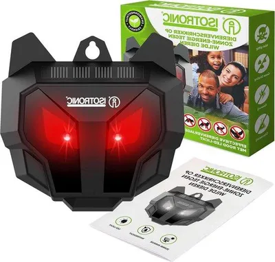 Image de Lampe solaire à LED rouge pour éloigner les animaux sauvages (sangliers, cerfs, renards)