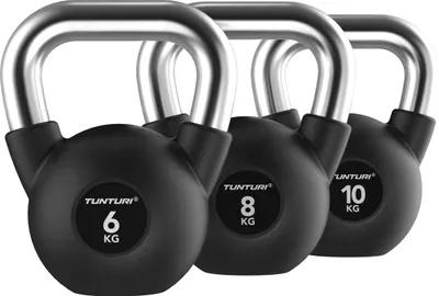 Immagine prodotto di Tunturi Kettlebell Platinum in Gomma - 6-10 kg - Set