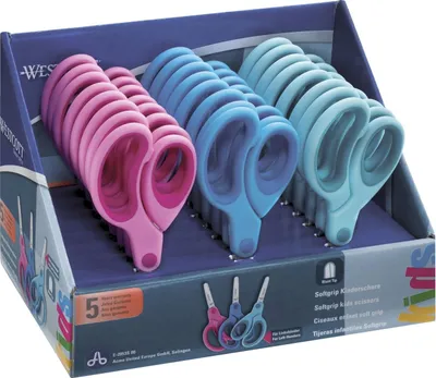 Immagine prodotto di 24x WESTCOTT E-2053S 00 Forbici display Bambini Softgrip forbici per bambini punta tonda colorate assortite