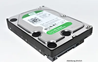 A Western Digital Caviar Green hard drive is shown against a white background.