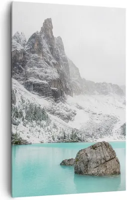 Produktbild von Bild auf Leinwand - Leinwandbild - Einteilig - Berge See Schnee - 80x120cm - Wand Bild - Wanddeko - Wandbilder - Leinwanddruck - Wanddekoration - Leinwand bilder - Wandbild - PA80x120-4377