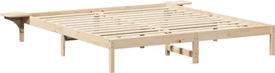 Zdjęcie produktu dla Łóżko Drewniane 180x200 Brązowe Rama Łóżka Dwuosobowe do Sypialni