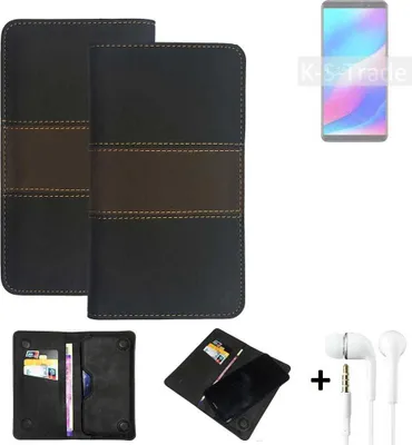 Produktbild von K-S-Trade Handyhülle + Kopfhörer kompatibel mit Blackview Max 1 Schutzhülle Walletcase Bookstyle Tasche Schutz Case Hülle Wallet Cover Kunstleder