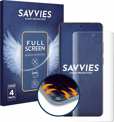 Produktbild von 4x Savvies Fullscreen Schutzfolie für realme GT 7 Pro Displayschutz Folie Fullcover Klar Transparent