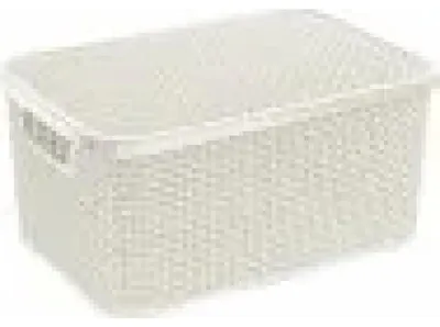 Imagen del producto de Cesta de mimbre de 7 litros - color blanco antiguo