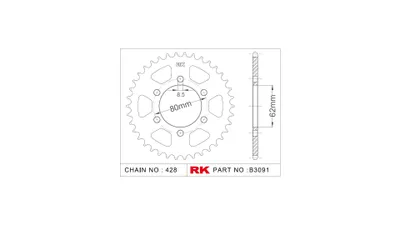 Produktbild von Rk Kettenblatt 428 52z Stahl silber