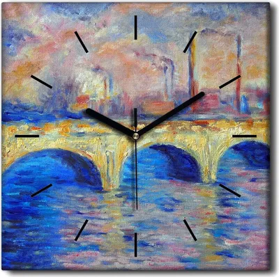 Produktbild von Coloray Uhr auf Leinwand 30x30 cm Wand Uhr Dekoration Wohnzimmer Segeltuch schwarze Hände -Londoner Stadtmünzen